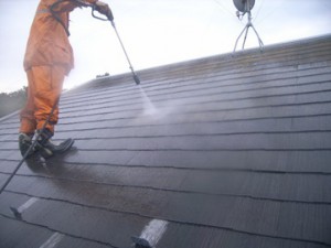 コロニアル屋根高圧洗浄