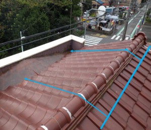 屋根修理工事範囲