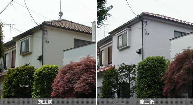 社宅外壁再塗装工事前後写真